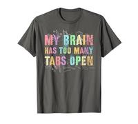 Nerdy Mon Cerveau a trop d'onglets Open Squad Camp Teacher I T-Shirt