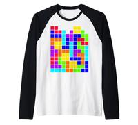 Nerdy Tetrominoes Block Puzzle Jeu vidéo Math Teacher Geek Manche Raglan