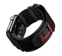 Nereides Compatible avec Apple Watch Series 10 Band Series 9/8/7/6/5/4/SE/SE2/Ultra 1/2, bracelet de sport en nylon avec motif tissé pour 49 mm/46 mm/45 mm/44 mm (L, Noir)