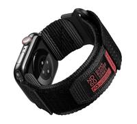 Nereides Compatible avec Apple Watch Series 10 Band Series 9/8/7/6/5/4/SE/SE2/Ultra 1/2, bracelet de sport en nylon avec motif tissé pour 49 mm/46 mm/45 mm/44 mm (L, Noir)