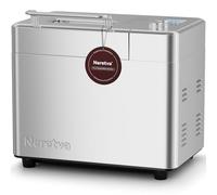 Neretva Machine à Pain, 17 Programmes & 2.2 LB Plat En Céramique Anti-adhésif & Double Chauffage Machine a Pain Acier Inoxydable Distributeur de Noix en Fenêtre Visible - Sans Gluten/Pain Au Levain