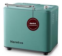 Neretva Machine à pain 20 en 1, double chauffage de 0,9 kg, machine à pain en métal et céramique antiadhésive, machine à pain compacte pour recette sans gluten/française/viande
