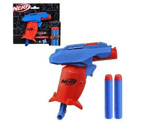 Nerf Alpha Strike Slinger SD-1 Blaster à tir Unique et 2 fléchettes Nerf Elite en Mousse - Rechargement, Tension, feu, Multicolore