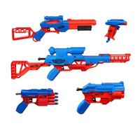 NERF Alpha Strike Ultimate Mission Pack - Red & Blue Edition - 5 Blasters de fléchettes à Action Unique