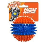 Nerf Balle à Picots TPR pour Chien avec couineur Fort, Jouet Durable de 6,8 cm pour Chiens, Orange/Bleu