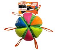 Nerf Balle en Peluche pour Chien avec Sangles, Jouet interactif couineur et Crunch pour Chien, Multicolore 15 cm