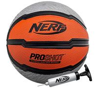 Nerf Ballon de Basket Proshot de Taille Officielle (74,93cm) - pour Intérieur et Extérieur - Pompe de Gonflage - Adhérence Renforcée - pour les Gymnases et les Allées - Réglementaire B7 - Noir, Orange