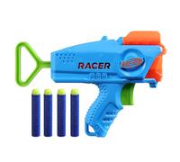 NERF Blaster de fléchettes Elite Junior Racer Easy Play, 4 fléchettes Nerf Elite, jouets d'extérieur Nerf Blaster, pour enfants, à partir de 6 ans