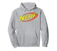 Nerf Classic Logo Sweat à Capuche, Unisexe pour Adultes, Gris Chiné, XL
