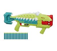 Nerf DinoSquad Armorstrike blaster à fléchettes, barillet rotatif 8 fléchettes, 16 fléchettes Nerf Elite, design d'ankylosaure