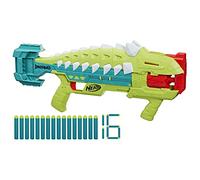 Nerf DinoSquad Armorstrike Blaster à fléchettes, Barillet Rotatif 8 fléchettes, poignée, 16 fléchettes Nerf Elite, Design d'ankylosaure