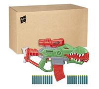 Nerf DinoSquad, Blaster motorisé Rex-Rampage, Chargeur 10 fléchettes, 20 fléchettes Nerf, Apparence de tyrannosaure