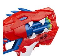 Nerf DinoSquad Blaster Raptor-Slash avec Barillet Rotatif 6 fléchettes, tir en Rafale, 6 fléchettes Elite Officielles, vélociraptor Multicolore