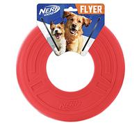 Nerf Dog Atomic Flyer Jouet pour Chien, Disque Volant, léger, Durable et résistant à l'eau, idéal pour la Plage et la Piscine, 25,4 cm de diamètre, pour Races Moyennes et Grandes, unité Unique, Rouge