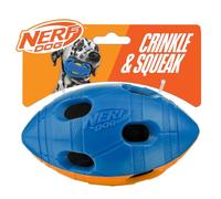 Nerf Dog Ballon de Football TPR Bash Crunch de 15,2 cm - Bleu/Orange