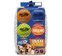 Nerf Dog Coffret Cadeau de 12 Jouets pour Chien, Comprend Une Balle de Tennis couinante de 6,3 cm, matériau Nerf Tough Multicolore