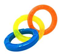 Nerf Dog Corde à Tirer TPR à 3 Anneaux 29,2 cm - Bleu, Vert et Orange