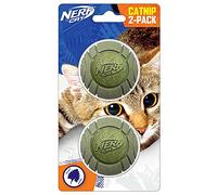 Nerf Dog Lot de 2 balles soniques solides à l'herbe à chat de 5,1 cm - Vert (NC-7634)