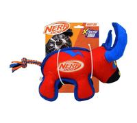 Nerf Dog Taureau à mâcher en Peluche Ultra résistant Rouge/Bleu 20,3 cm