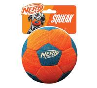 Nerf Dog X-Weave Ballon de Football avec couineur, 12,7 cm Durable pour Chien, Orange/Bleu