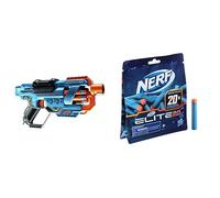 Nerf Elite 2.0 Blaster Commander RC-6 Avec Barillet Rotatif et Recharge de 20 Fléchettes en Mousse Officielles - Jouet pour Enfants