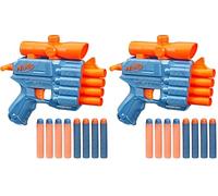 Nerf Elite 2.0, Blaster Prospect QS-4, 8 fléchettes Nerf Elite Officielles, Tire 4 fléchettes, viseur de précision Fixe (Lot de 2)