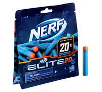NERF Elite 2.0 Recharge de 20 fléchettes - En mousse NERF Elite 2.0 officielles - compatibles avec les Blasters NERF - Dès 8 ans