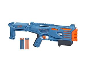 Nerf Elite 2.0 Tetrad QS-4 Blaster, Includes 4 Nerf Elite Darts, 4-Barrel Blasting, Tactical Rail for Customizing Capability, Pump Action