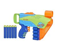 Nerf Elite Jr Flyer, Blaster Easy-Play, 5 fléchettes Nerf Elite, Jeu d'extérieur pour Filles et garçons, dès 6 Ans