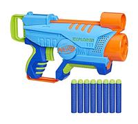 NERF Elite Junior Explorer Pistolet à mousse facile à jouer avec 8 fléchettes pour enfants à partir de 6 ans