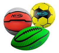 Nerf Ensemble de Minis Ballons de Sport en Mousse - Ballon de Football, de Soccer et de Basket-Ball en Mousse - Ensemble en Mousse Souple pour Les Enfants - Multicolore