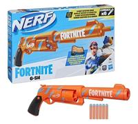 NERF - Fortnite - Blaster 6 -SH avec revêtement Camo Pulse - mécanisme à percuteur - barillet rotatif - 6 fléchettes NERF - Elite