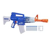 Nerf Fortnite Blue Shock Blaster, 10 fléchettes Nerf Elite, Comprend Un Code Bonus pour déverrouiller Le Beat Wrap dans Le Jeu, Blaster de fléchettes motorisé