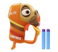 Nerf Fortnite Micro Doggo Mini lanceur de fléchettes, design Fortnite Doggo, comprend 2 fléchettes officielles Nerf Elite