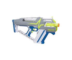 Nerf Hyper, Blaster motorisé Mach-100, 80 Billes en Mousse Nerf Hyper, Lunettes, Vitesse de 33 m/s, Recharge Facile, capacité de 100 Billes, L