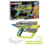 Nerf Hyper Fuel-20 Blaster, 20 Nerf Hyper Rounds, jusqu'à 110 FPS Velocity, Hopper Fed, 20 Tours, Recharge Facile, Lunettes incluses
