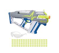 NERF Hyper Mach-100 Blaster entièrement motorisé, 80 Hyper Ronds, Lunettes, Vitesse jusqu'à 110 Images par Seconde, Recharge Facile, Peut contenir jusqu'à 100 Tours