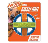 Nerf Jouet couineur interactif pour Chien, Balle Durable de 12,7 cm, Bleu/Vert/Orange