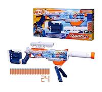 Nerf Loadout Arctic Zerostriker, blaster avec 4 accessoires interchangeables, 24 fléchettes Nerf N1, chargeur interne 6 fléchettes,