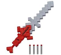 Nerf Minecraft, épée Heartstealer, 4 fléchettes en Mousse Nerf Elite, Lame en Mousse, Lance-fléchette