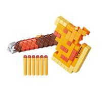 Nerf Minecraft Firebrand, Hache Lance-fléchette, Cadeau d'halloween, Marron, Orange et Jaune, Enfants 8+