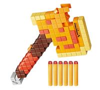 Nerf Minecraft Firebrand Hache Lanceur fléchettes 6 fléchettes en Mousse Elite, Design inspiré du Jeu, amorçage à Descente, Jouets