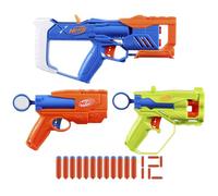 Nerf N-Series Triple Action Pack, 3 Blasters, 12 fléchettes N1, à partir de 8 ans