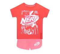 Nerf pour Filles Ensemble T-shirt et short, Tenue de Camouflage pour Enfants Rose 8-9 ans