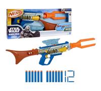 Nerf Star Wars Blaster The Mandalorian, viseur, Canon, Crosse de Rangement, 12 fléchettes Nerf Elite, Cadeaux pour Enfants, dès 8 Ans