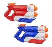 NERF Super Soaker Twin Tide Lot de 2 pistolets à eau avec 2 pistons à eau à action pompe - Réservoir de 975 ml - Jouet d'été pour enfants à partir de 6 ans