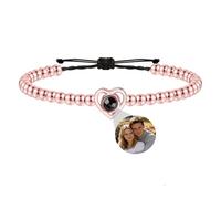 Nergaebe Bracelets personnalisés avec photo à l'intérieur, bracelets de projection photo personnalisés, bracelet photo personnalisé, cadeaux photo personnalisés pour femmes/hommes/famille/couple/amis
