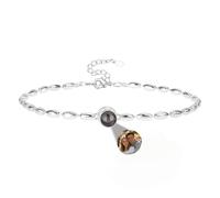 Nergaebe Bracelets photo personnalisés avec image à l'intérieur, bracelets de projection personnalisés avec photos pour femmes hommes, bracelet photo cercle pour la fête des mères, anniversaire, Noël