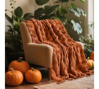 Nerien Couverture Douillette Halloween Citrouille - 127 x 152 cm Couverture Décorative pour L'Automne et Thanksgiving, épaisses et Douillettes pour la Literie