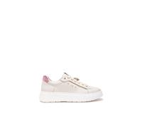 Nero Giardini E513060D Velvet Os Pink Baskets de sport pour femme en cuir compensé bas, Blanc, 37 EU